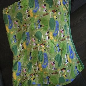 Colorful Green Golf Themed Blanket